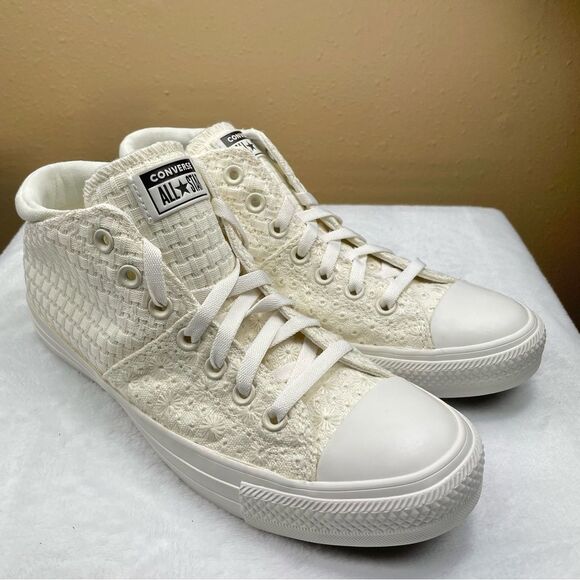 Converse Chuck Taylor All Stars Madison Mid Sneaker Women’s Sz 10-Vintage White - Picture 1 of 11